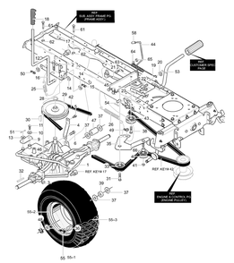 Motion Drive Diagram and Parts List for 40319X98C 2001 Briggs and Stratton Lawn Tractor